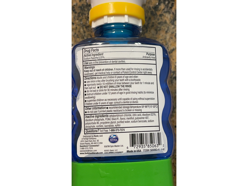 Firefly Anticavity Fluoride Rinse, Bubble Gum, 16 fl oz/473 mL