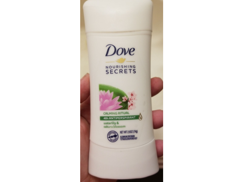 Dove Natural Secrets 48h Antiperspirant, Waterlily & Sakura Blossom, 2.6 oz/74 g