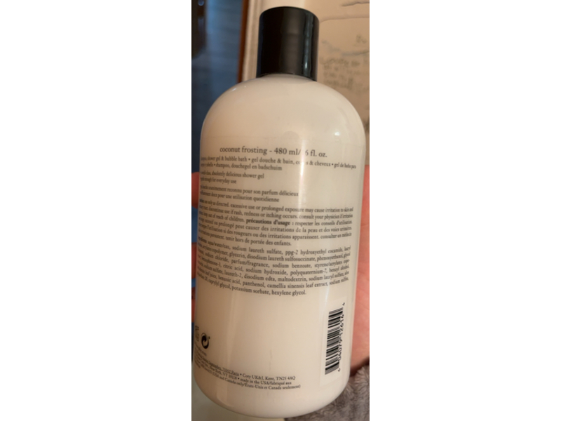 Philosophy Shampoo + Shower Gel & Bubble Bath, Coconut Frosting, 16 fl oz/480 mL