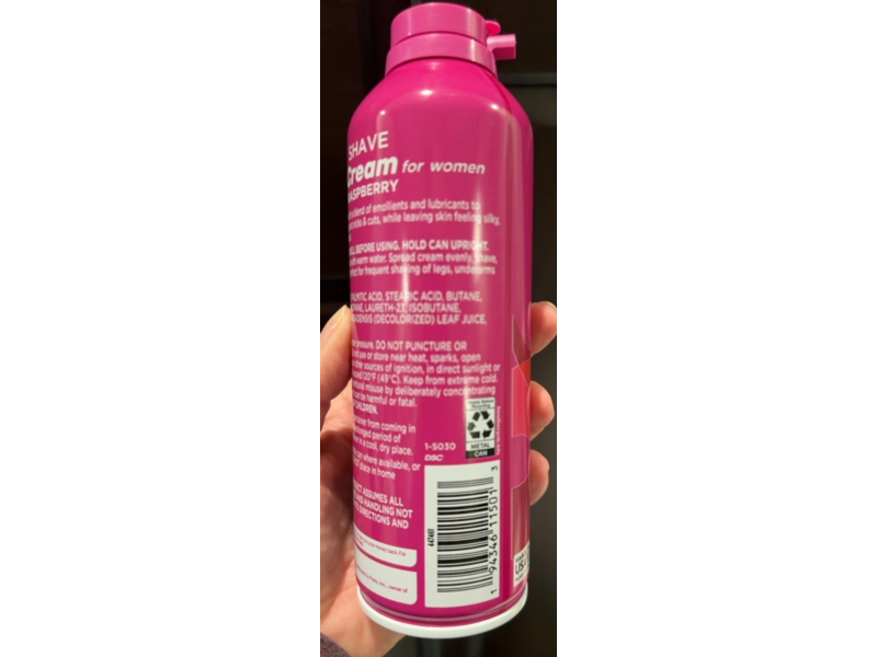 Equate Shave Cream, Raspberry & Aloe, 8 oz/226 g