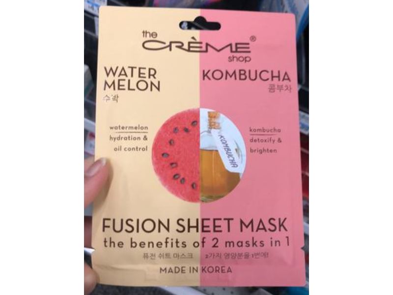 Creme Fusion Sheet Mask, Watermelon & Kombucha, 5 Count