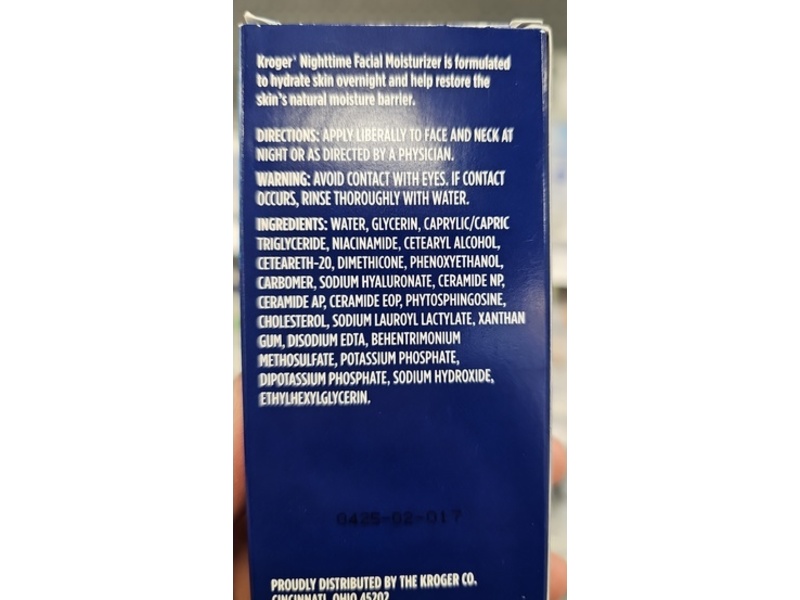 Kroger Nighttime Facial Moisturizer, 3 fl oz/89 mL