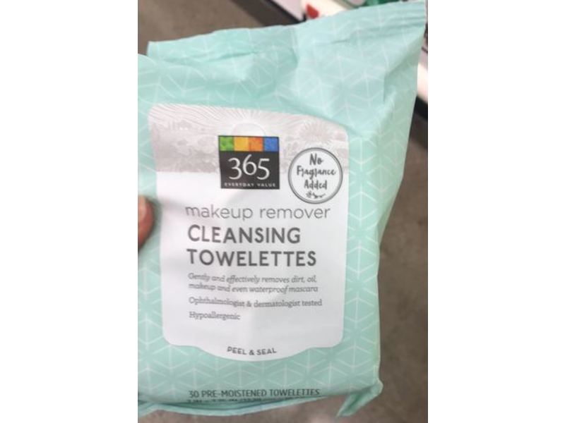 365 Everyday Value Makeup Remover Cleansing Towelettes, Hypoallergenic, 30 ct