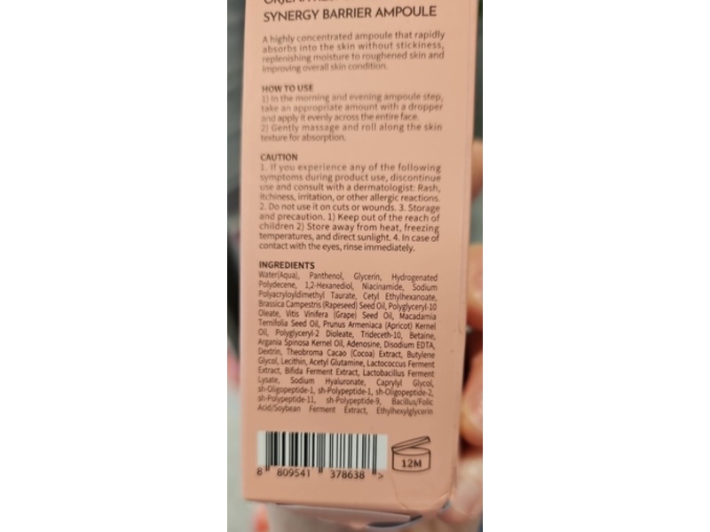 Orjena Response Synergy Barrier Ampoule Serum, 1.01 fl oz/30 mL