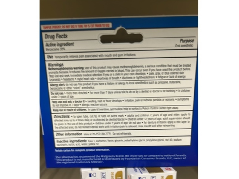 Walgreens Instant Oral Pain Relief Gel, 0.33 oz/9 g