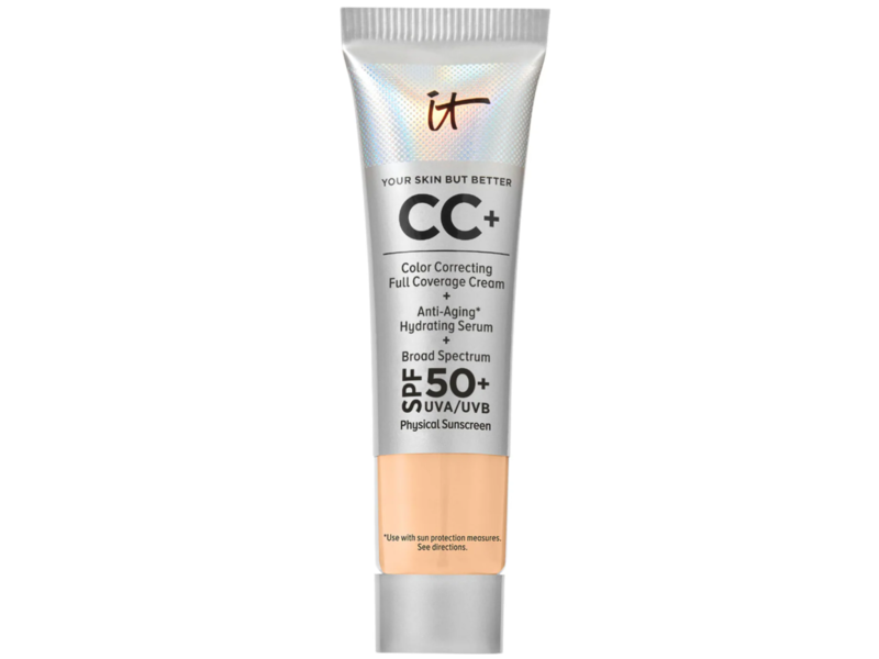 It Cosmetics CC Cream + Anti-Aging Hydrating Serum + Sunscreen, Light Medium Warm, SPF 50+, 0.406 fl oz/12 mL