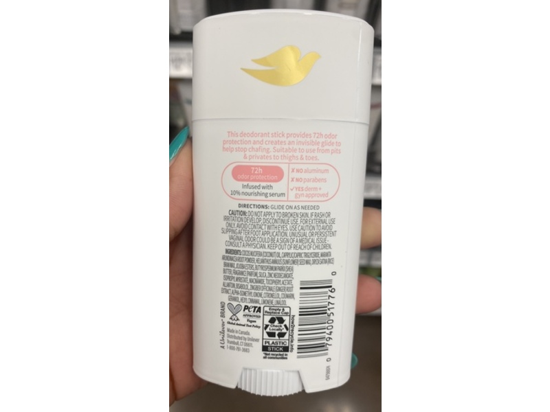 Dove Whole Body Deo, Raspberry & Rose, 2.6 oz/74 g