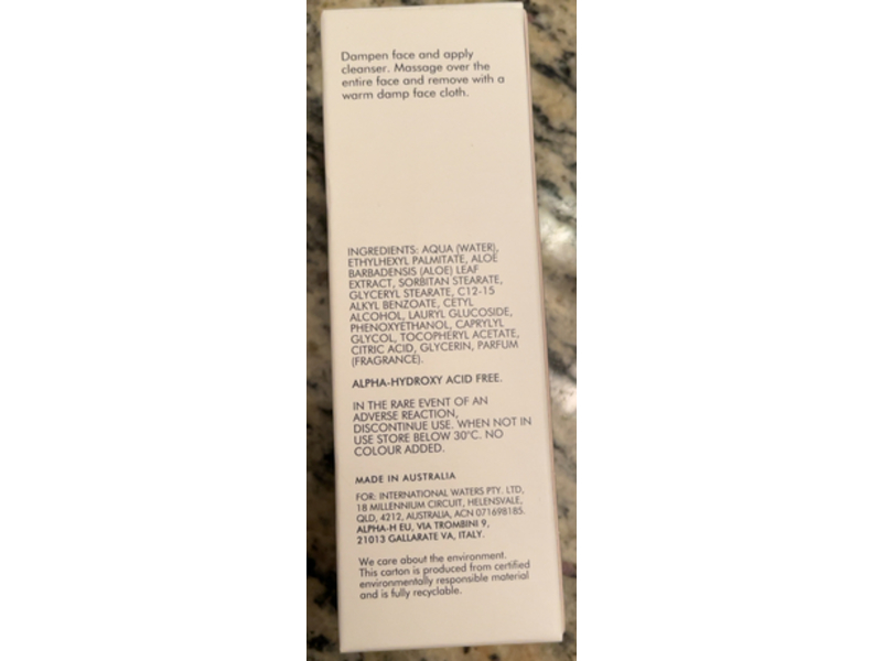 Alpha-H Balancing Cleanser, Aloe Vera, 1.01 fl oz/30 mL