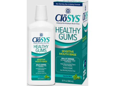 CloSYS Healthy Gums Mouth Rinse, Gentle Mint, 32 fl oz/946 mL