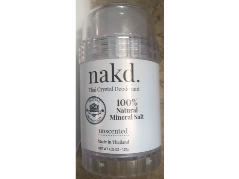 nakd. Thai Crystal Deodorant, Unscented, 4.25 oz/120 g