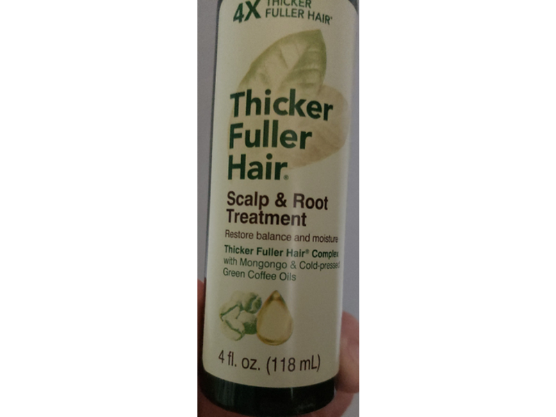 Thicker Fuller Hair Scalp and Root Treatment, Mongongo & Cold-Pressed Green Coffee Oils, 4 fl oz/118 mL