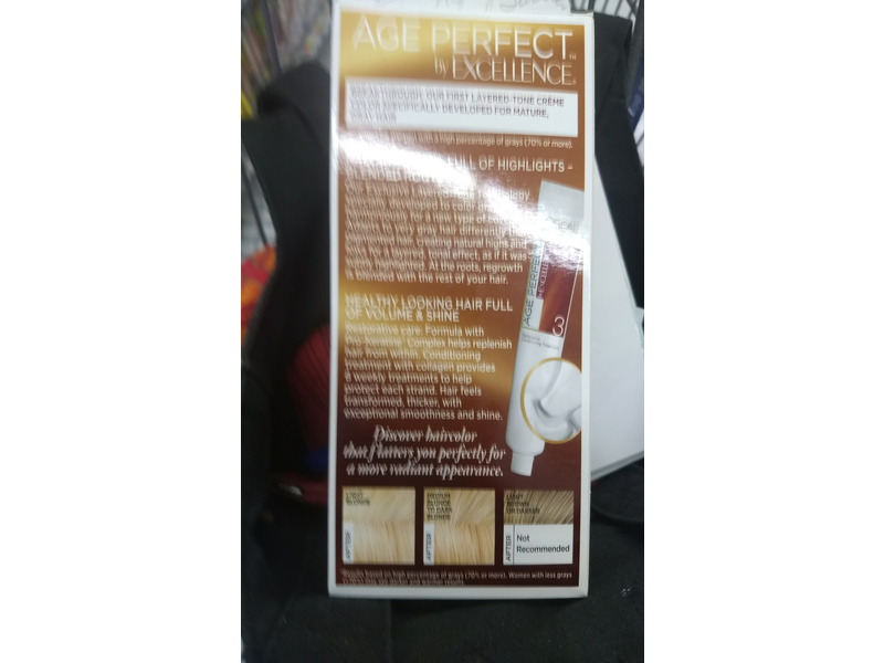 L'Oreal Paris Age Perfect By Excellence Permanent Hair Color, 9N Light Natural Blonde, 1 Application