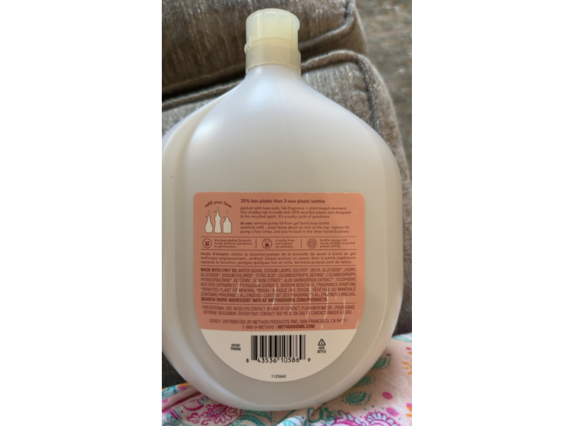 Method Gel Hand Wash, Vanilla + Raspberry, 34 fl oz/1 L, Pack Of 4