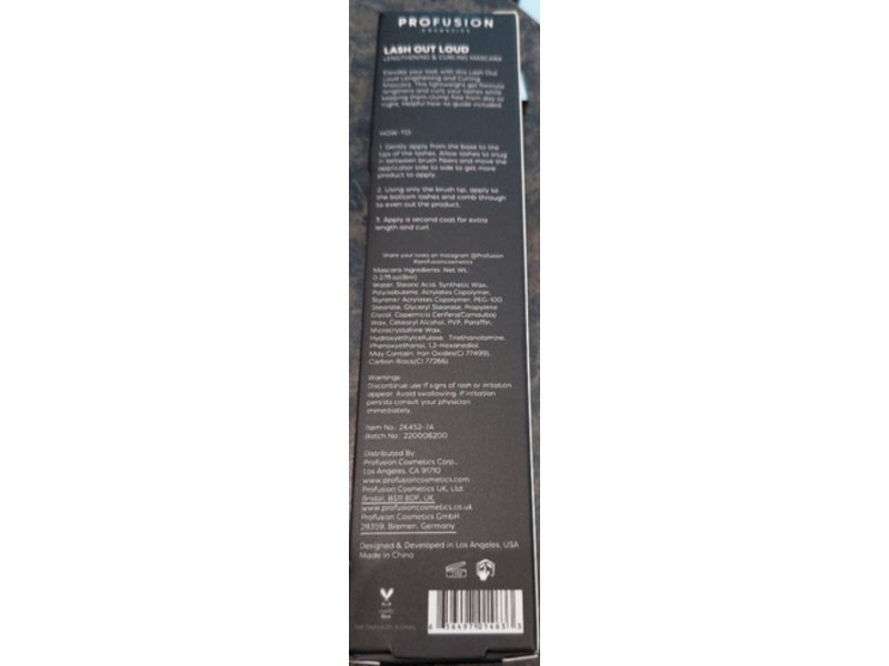 Profusion Lash Out Loud Lengthening & Curling Mascara,0.27 fl oz/8 mL