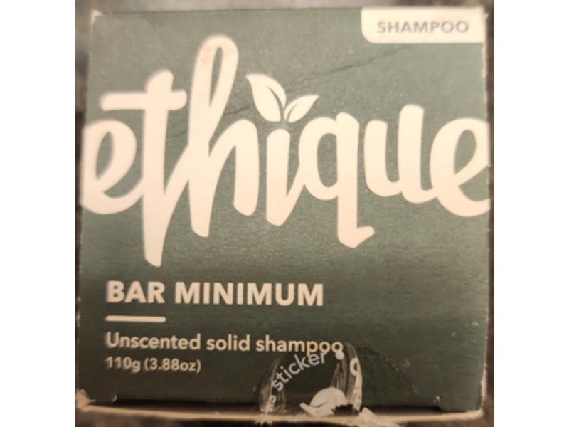 Ethique Bar Minimum Shampoo, Unscented, 3.88 oz/110 g
