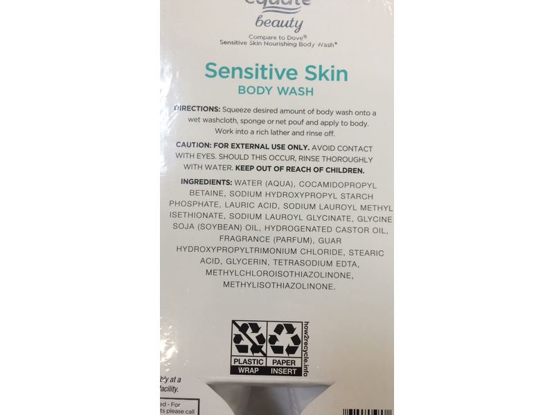 Equate Sensitive Skin Body Wash, 22 fl oz/651 mL, Pack Of 2