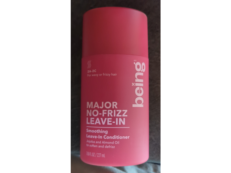 Being Major No - Frizz Smoothing Leave - In Conditioner, Jojoba & Almond Oil, 7.6 fl oz/227 mL