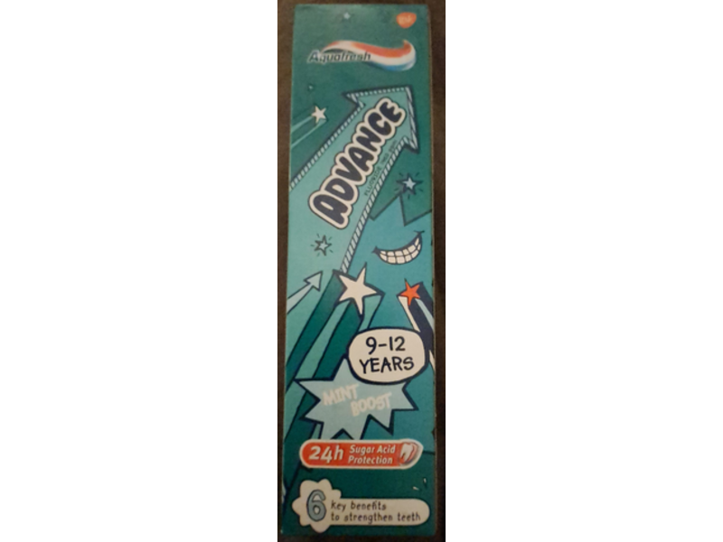 Aquafresh Advance Toothpaste, Mint Boost, 75 mL