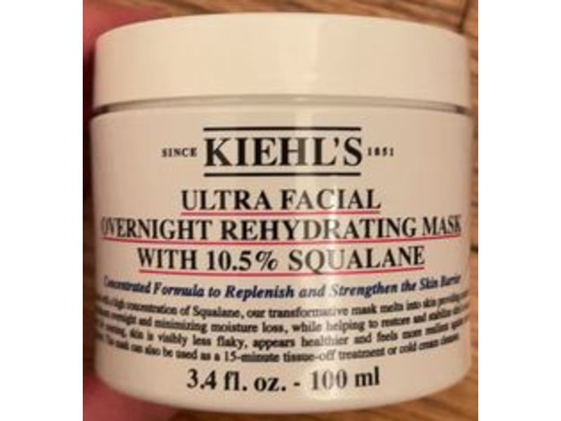 Kiehl's Since 1851 Ultra Facial Overnight Rehydrating Mask, Squalane, 3.4 fl oz/100 mL