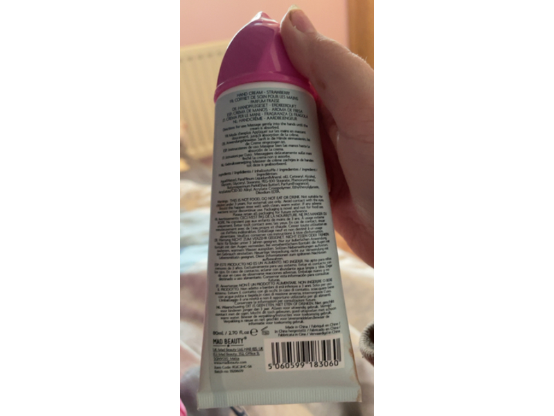 Mad Beauty Ice Cream Hand Cream, Strawberry, 2.70 fl oz/80 mL