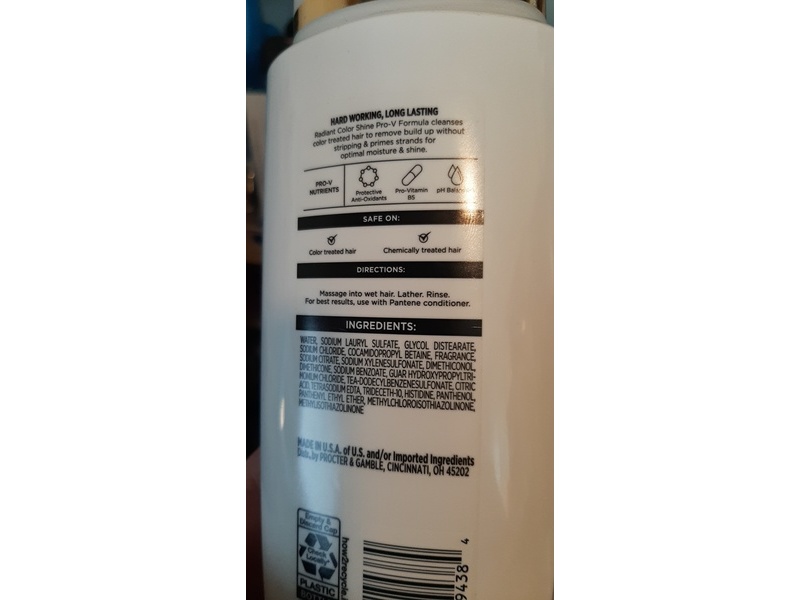 Pantene Pro-V Radiant Color Shine Shampoo, 17.0 fl oz/505 mL