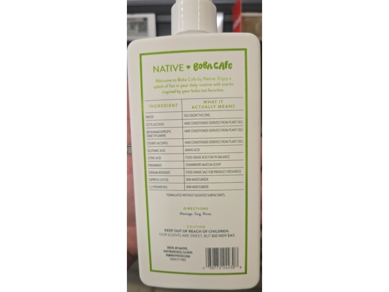 Native Boba Cafe Shampoo & Conditioner, Strawberry Matcha, 16.5 fl oz/487 mL, Pack Of 2