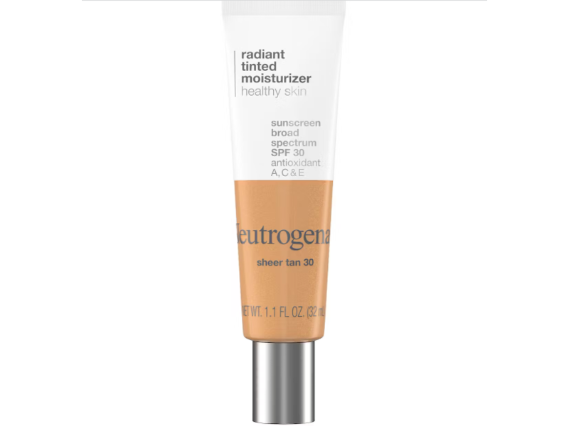 Neutrogena Radiant Tinted Moisturizer, SPF 30, Sheer Tan (30), 1.1 oz/32 mL
