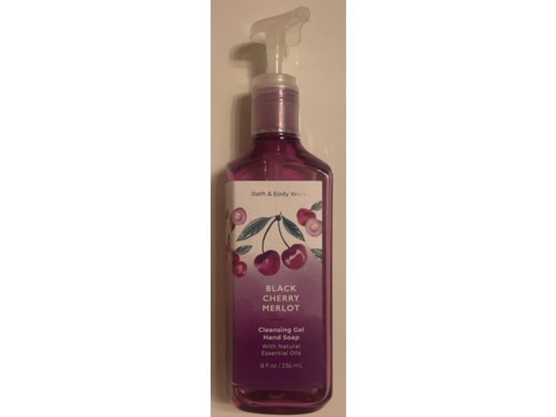 Bath & Body Works Black Cherry Merlot Cleansing Gel Hand Soap, Natural Essential Oils, 8 fl oz/236 mL