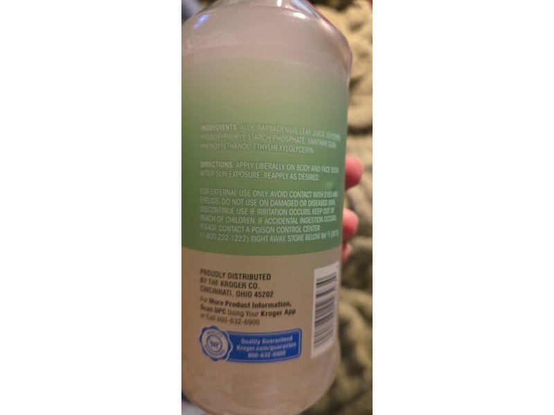 Kroger After Sun Gel, Aloe, 16 fl oz/473 mL