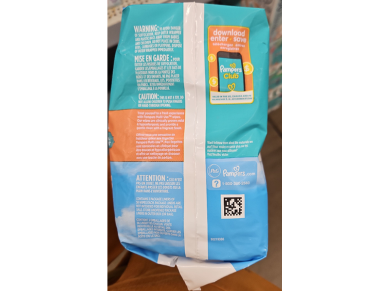 Pampers Multi-Use Body Face & Mess Wipes, Clean Breeze, 168 count