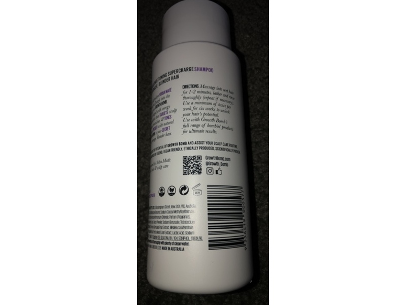 Growth Bomb Blonde Toning Supercharge Shampoo, 10.14 fl oz/300 mL