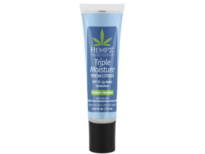 Hempz Triple Moisture Lip Balm, SPF 15, Fresh Citrus, 0.44 fl oz/13 mL