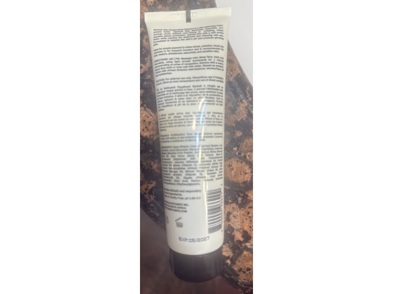 African Botanics Baobab Clay Oxygenating Cleanser, 3.4 fl oz/100 mL