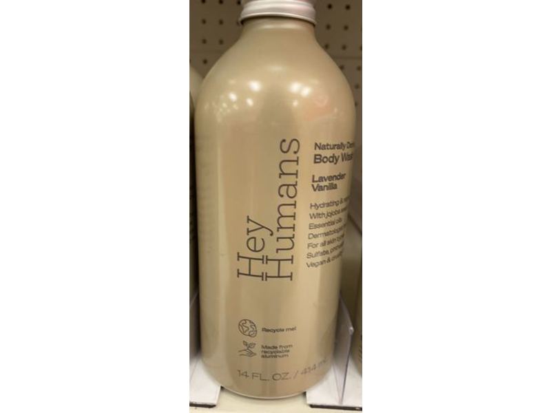 Hey Humans Naturally Derived Body Wash, Lavender Vanilla, 14 fl oz/414 mL