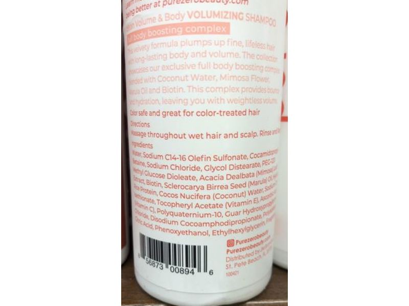 Purezero Clean Volumizing Shampoo, 12 fl oz/354 mL