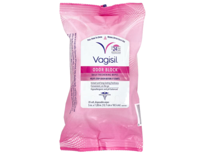 Vagisil Odor Block Daily Freshening Wipes, 20 Count