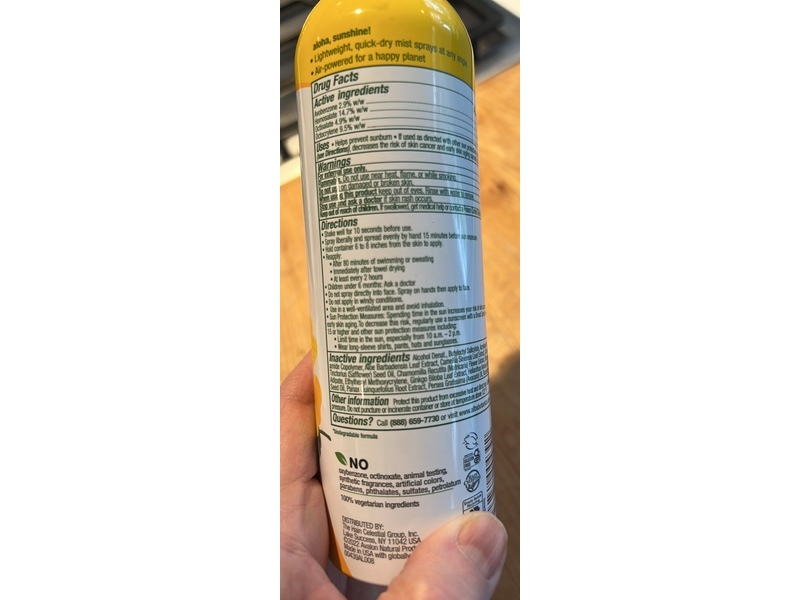 Alba Botanica Fragrance Free Sunscreen Spray, Hawaiian, SPF 70, 5 fl oz/148 mL, Pack Of 2