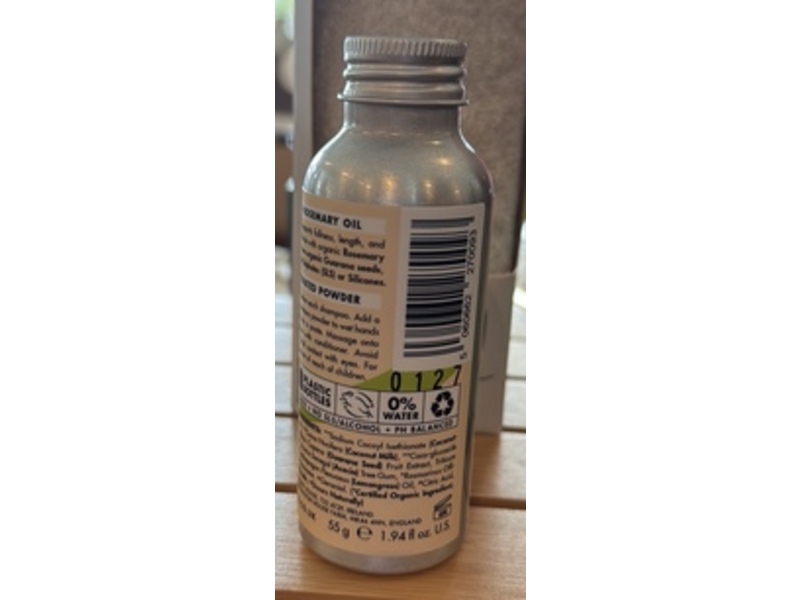 Awake Organics Shampoo Powder, Caffeine + Rosemary, 1.94 fl oz/55 mL