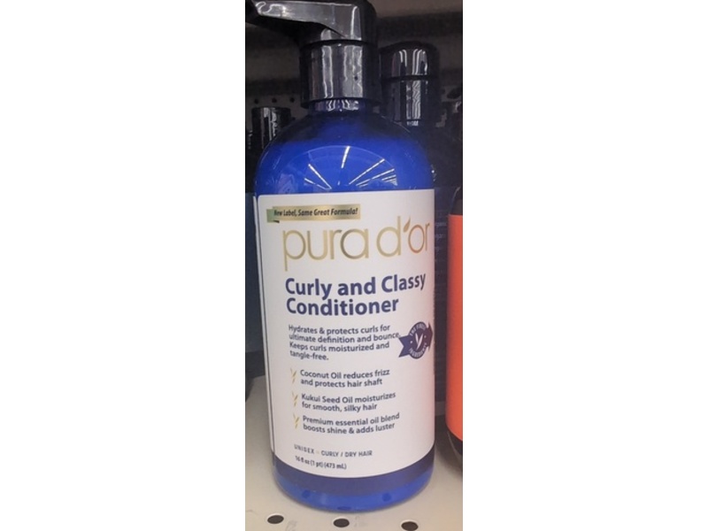 pura d'or Curly & Classy Conditioner, 16 fl oz/473 mL