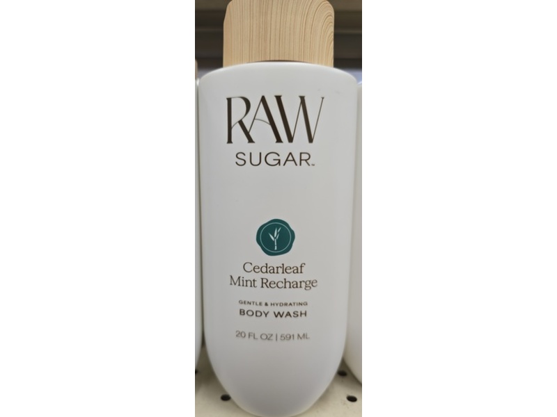 Raw Sugar Gentle & Hydrating Body Wash, Cedarleaf Mint, 20 fl oz/591 mL