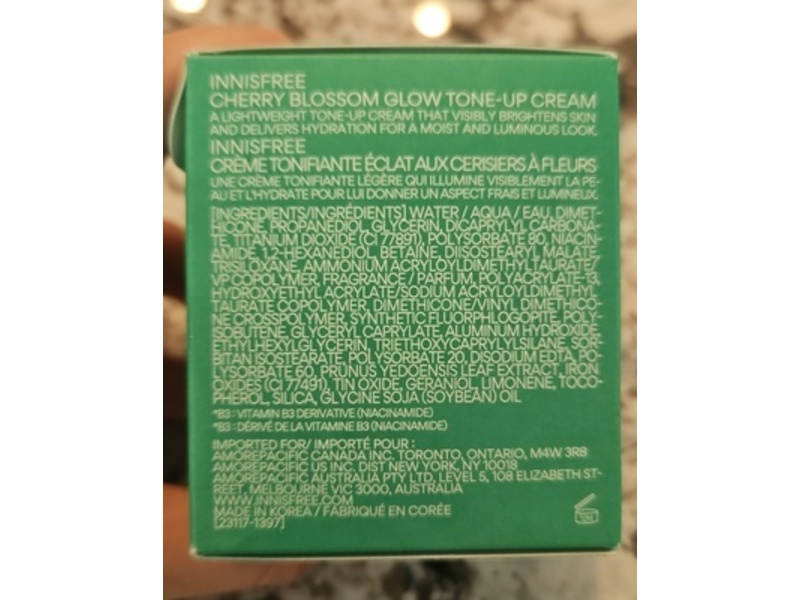 Innisfree Cherry Blossom Glow Tone-Up Cream, 1.69 fl oz/50 mL