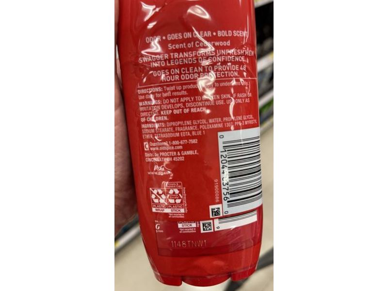 Old Spice Swagger Deodorant, Confidence & Cedarwood, 3 oz/85 g, Twin Pack