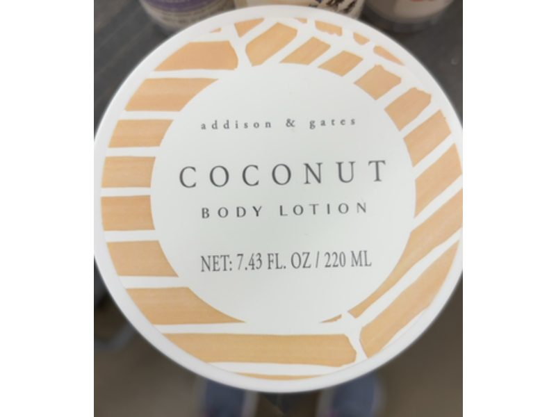Addison & Gates Body Lotion, Coconut, 7.43 fl oz/220 mL
