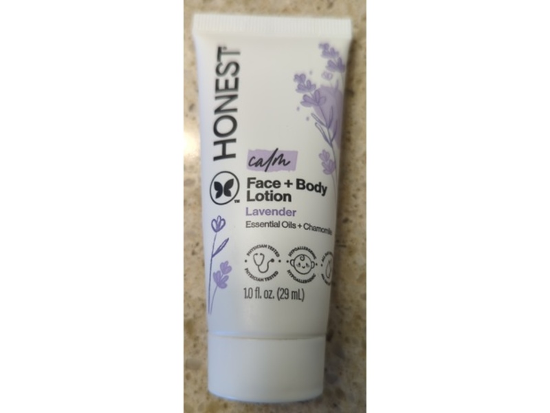 The Honest Company Calm Face+Body Lotion, Lavender, 1.0 fl oz/29 mL
