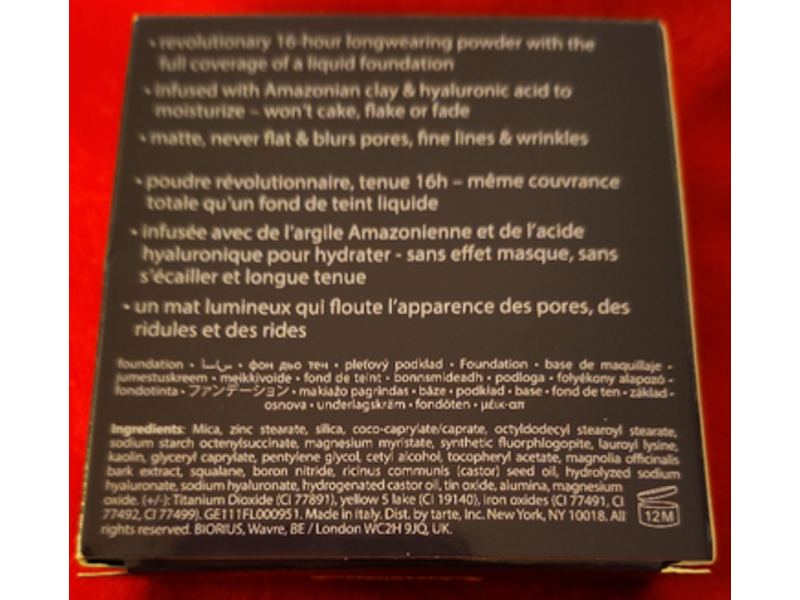 Tarte Amazonian Clay Blurring Powder Foundation, 20B Light Beige, 0.28 oz/8 g