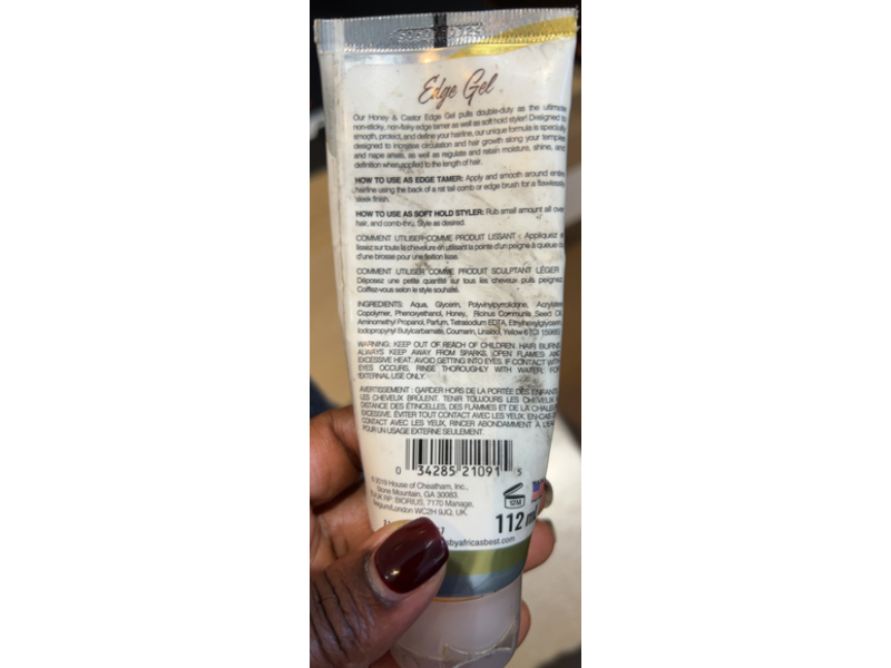 Originals By Africa's Best Originals Edge Gel, Honey & Castor, 4 oz/114 g