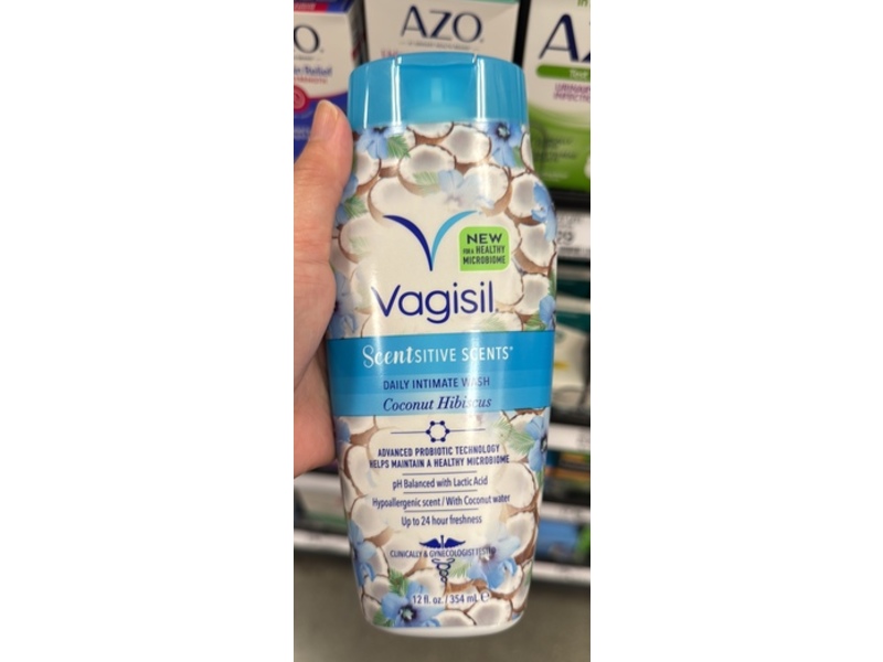 Vagisil Sensitive Scents Daily Intimate Wash, Coconut Hibiscus, 12 fl oz/354 mL