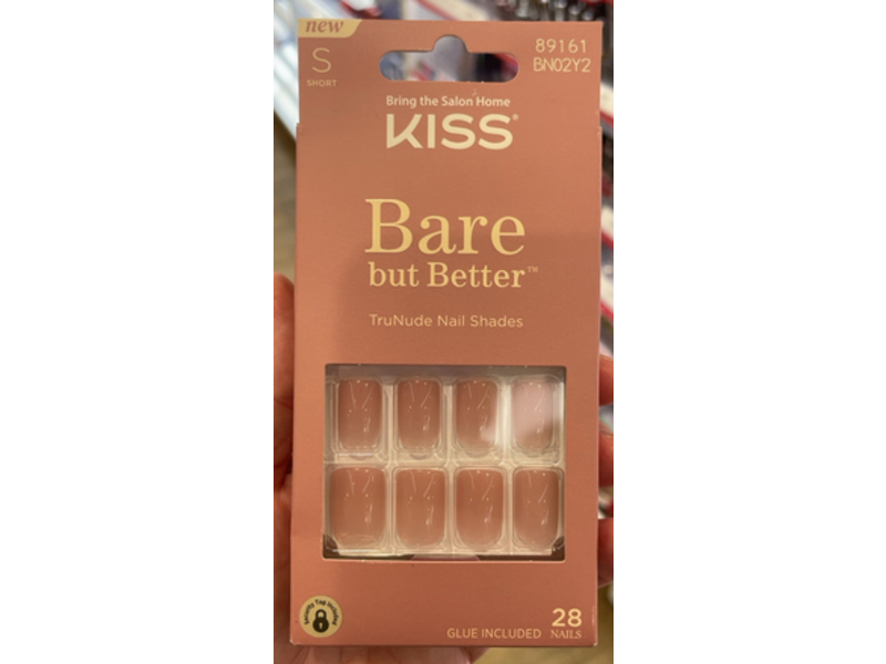 Kiss Bare But Better Nails Kit, Short & TruNude, 28 Count