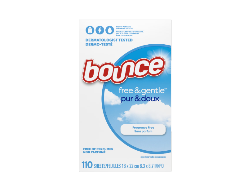 Bounce Dryer Sheets, Free & Gentle, 110 Count
