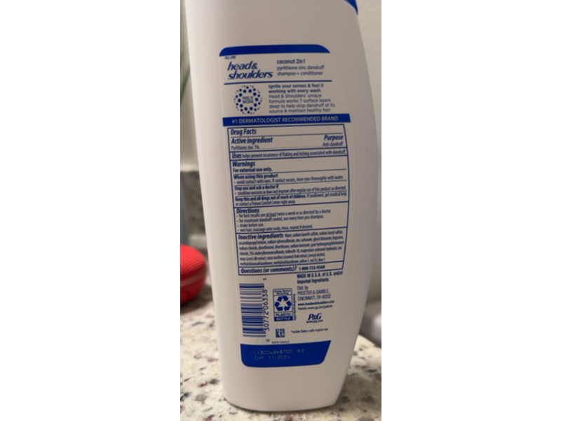 Head & Shoulders Coconut 2 In1 Shampoo + Conditioner, 12.6 fl oz/370 mL